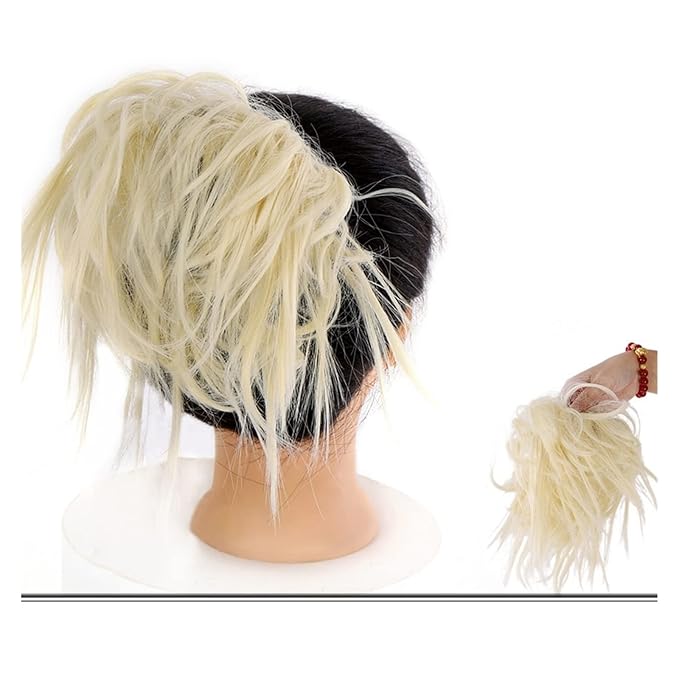 SONGCHAO Fake Hair Bun Messy Bun Hair Slice Ponytail Hair Extensions with Elastic Rubber Band Synthetic Fluffy Bun Women Wig Hair Bun Hair Accessories (Color : 0018)