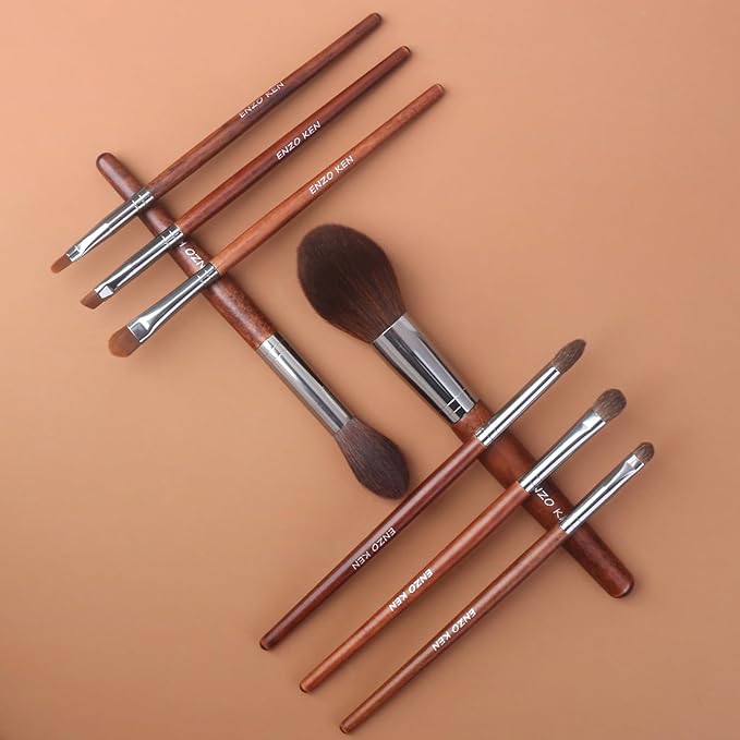 Walnut Makeup Brushes Set Professional Natural Pony Hair Makeup Brush Set with Case Cosmetic Brushes Makeup Set Natural Bristle Makeup Brushes Natural Hair Make up Brush Set Professional.