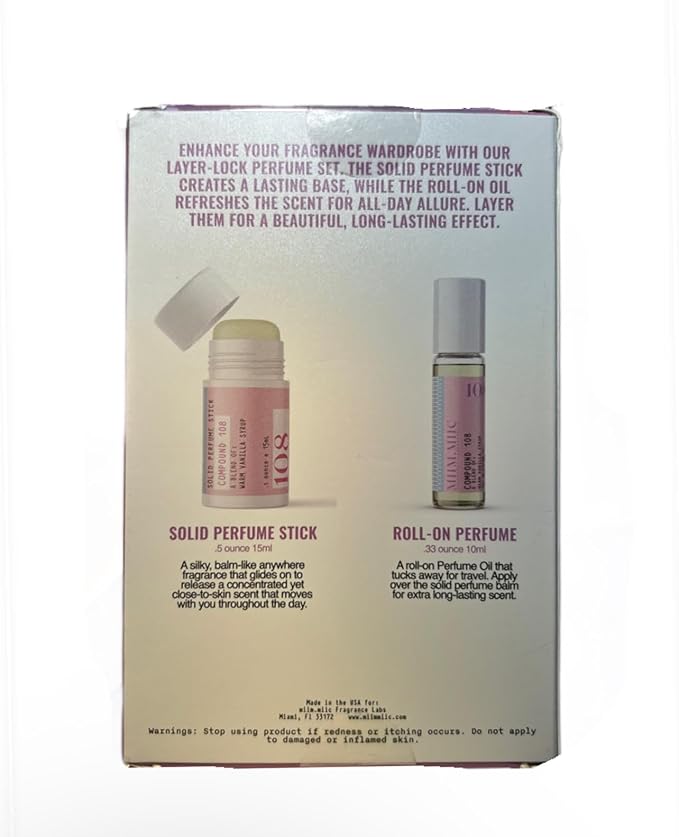 SCENT-STACK FRAGRANCE DUO NO 108: WARM VANILLA SYRUP 1 SOLID PERFUME STICK 0.5OZ. &amp 1 ROLL-ON PERFUME 0.33 OZ. (1 SET OF 2)