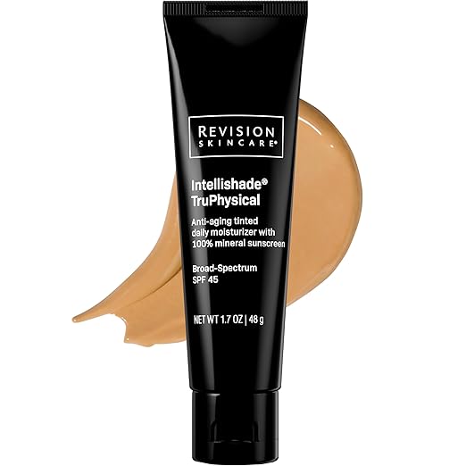 Revision Skincare Intellishade® TruPhysical SPF 45 100% Mineral Sunscreen for Face Anti-Aging Moisturizer with SPF and Vitamin C Tinted Sunscreen for Sensitive Skin 1.7 oz