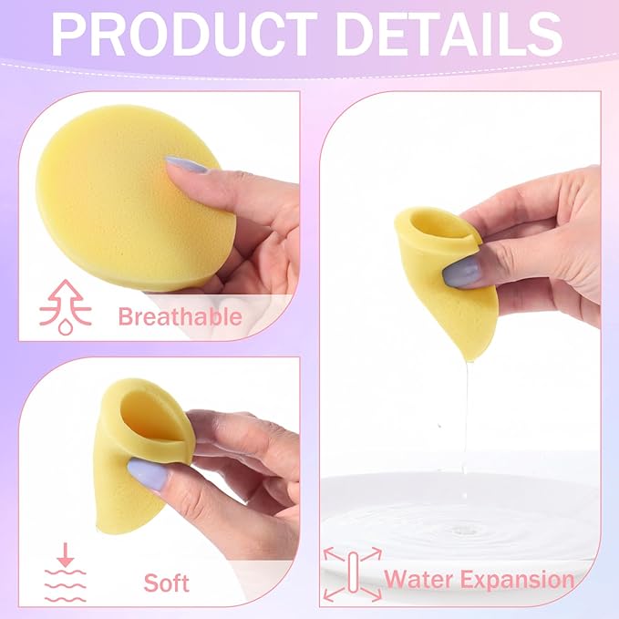 Mifoci 960 Pieces Yellow Compressed Facial Sponges for Estheticians Makeup Removal Sponge Pads for Women Spa Exfoliating Face