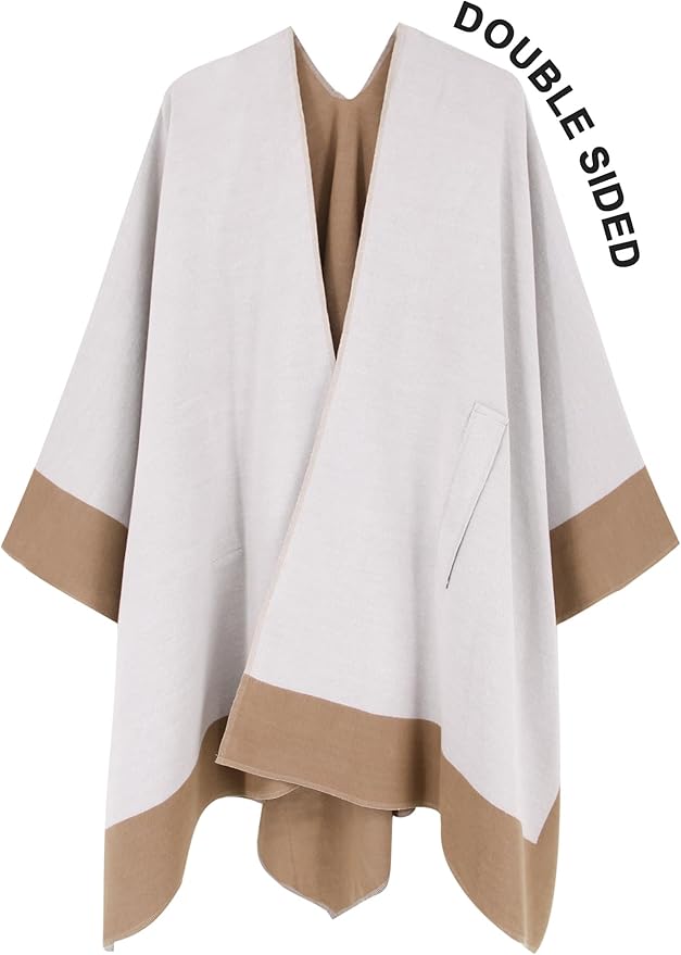 Moss Rose Women's Shawl Wrap Poncho Ruana Cape Open Front Cardigan Shawls for Fall Winter
