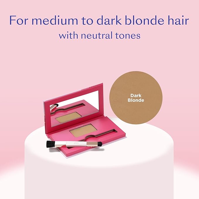 eSalon Root Touch Up + Brow Powder Conceal &amp Cover (Dark Blonde) - Hairline Powder for Women - Scalp Concealer &amp Filler for Thinning &amp Gray Hair Coverage - Creates Thicker &amp Fuller-Lo
