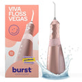 Burst Electric Water Flosser for Teeth Cleaning (3 Modes/Rose Gold) | Cordless | Plaque Removal Between Braces &amp Dental Work | Portable Floss | Refillable 110mL Tank