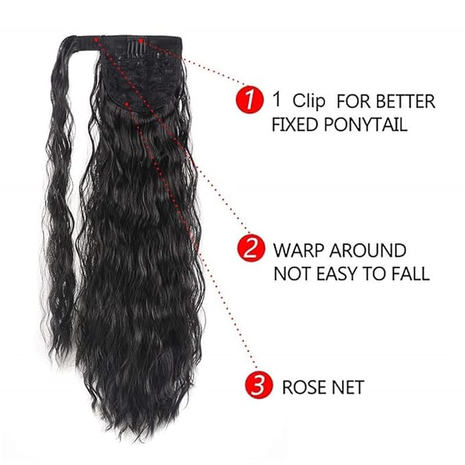 Hair Chignon Set Of 1 Synthetic Messy Bun Curly Wavy Wig Wraparound Ponytail Extensions Bun Hair Accessories for Women Hair Pieces For Women(Q19-22)