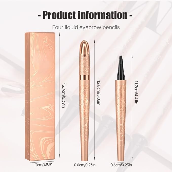 New Microblading Eyebrow Pen Waterproof Eyebrow Pencil Eye Brow Pen with 4 Tip Premium Natural Magic Eyebrow Makeup Fine Stroke Contouring Pencil Long-Lasting Stay on All Day (Grey)