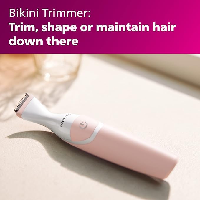 Philips Beauty Women's Bikini Trimmer and Precision Trimmer Special Edition Bundle BRT387/90Pink and White
