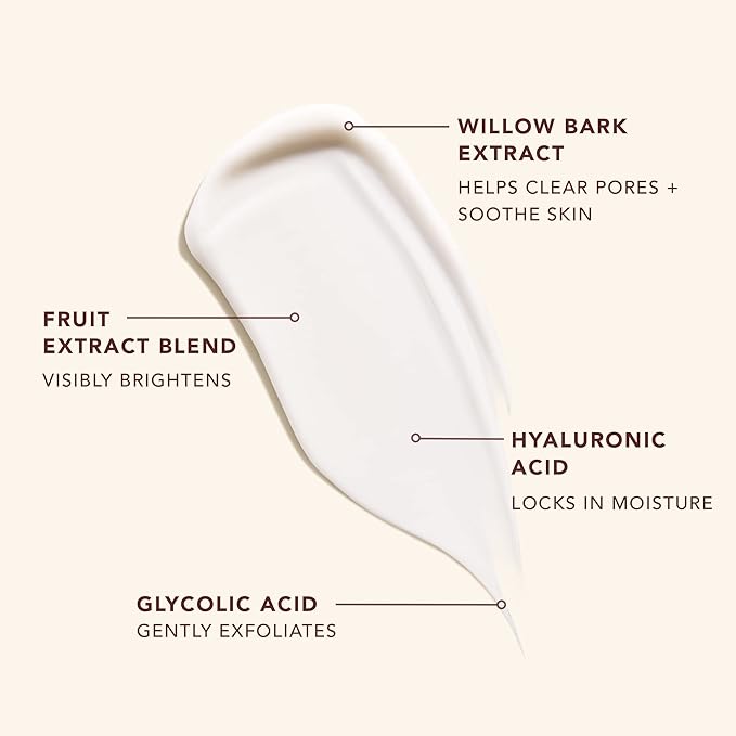 JLO BEAUTY AHA BHA Exfoliant Face Cream Night Moisturizer with Glycolic Acid &amp Hyaluronic Acid Skin Care for Women That Overnight Hustle Exfoliating Night Cream for Fine Line Support 1 Oz