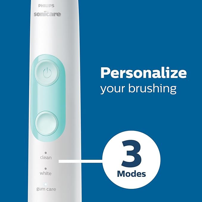 Philips Sonicare Compact Flosser 1000 Blue ProtectiveClean 5300 Rechargeable Electric Toothbrush and 2PK Compact Nozzle Bundle
