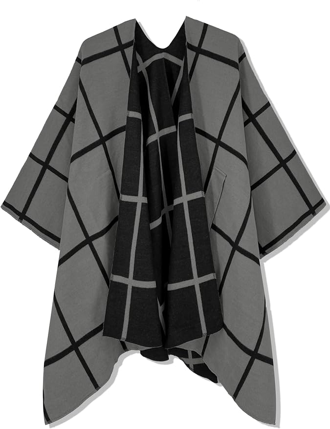 Moss Rose Women's Shawl Wrap Poncho Ruana Cape Open Front Cardigan Shawls for Fall Winter