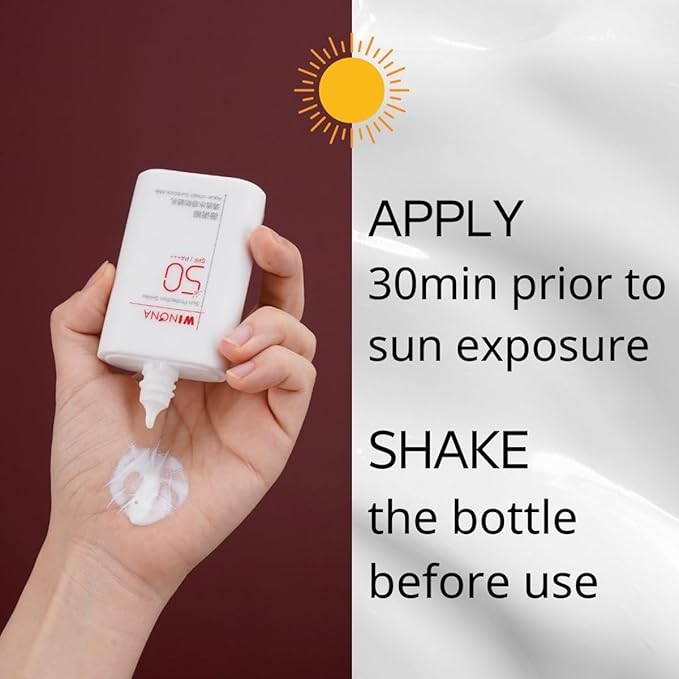 WINONA Sunblock Milk SPF 50+++ Alcohol-Free Face Sunscreen for Sensitive Skin Lightweight &amp Non-Greasy Waterproof Sun Protection 1.76oz