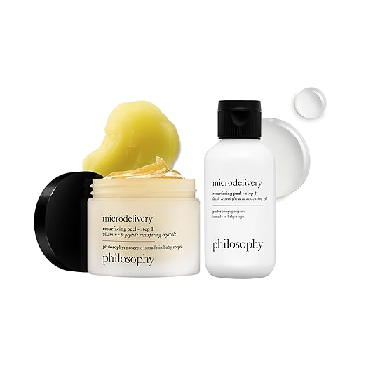 philosophy microdelivery vitamin c resurfacing peel kit - with lactic acid &amp sunflower seed oil - two-step treatment to smooth rough texture even skin tone and minimize the appearance of fine lin