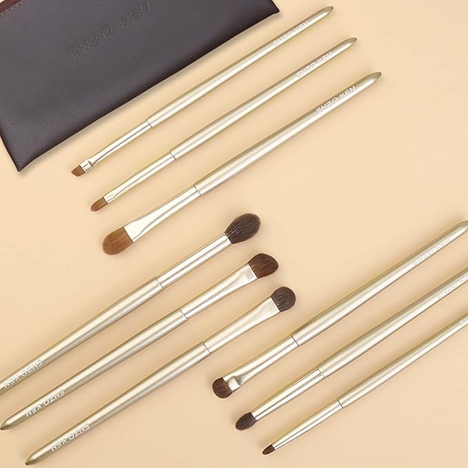 Natural Goat Hair Eye Shadow Brush Set Pony Hair Eyeshadow Brushes Set Small Nose Contour Brush Angled Eyeshadow Brush Eyeshadow Blending Brush Eye Makeup Brushes Set Professional - E200