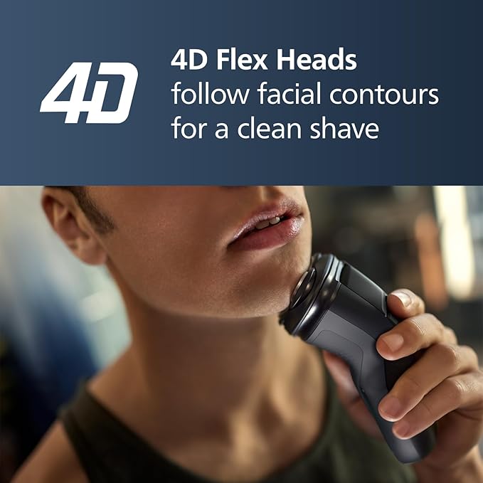 Philips Norelco Shaver 2400 Series Wet and Dry Electric Shaver Pop-up Trimmer P-Cap Deep Black Model X3001/90