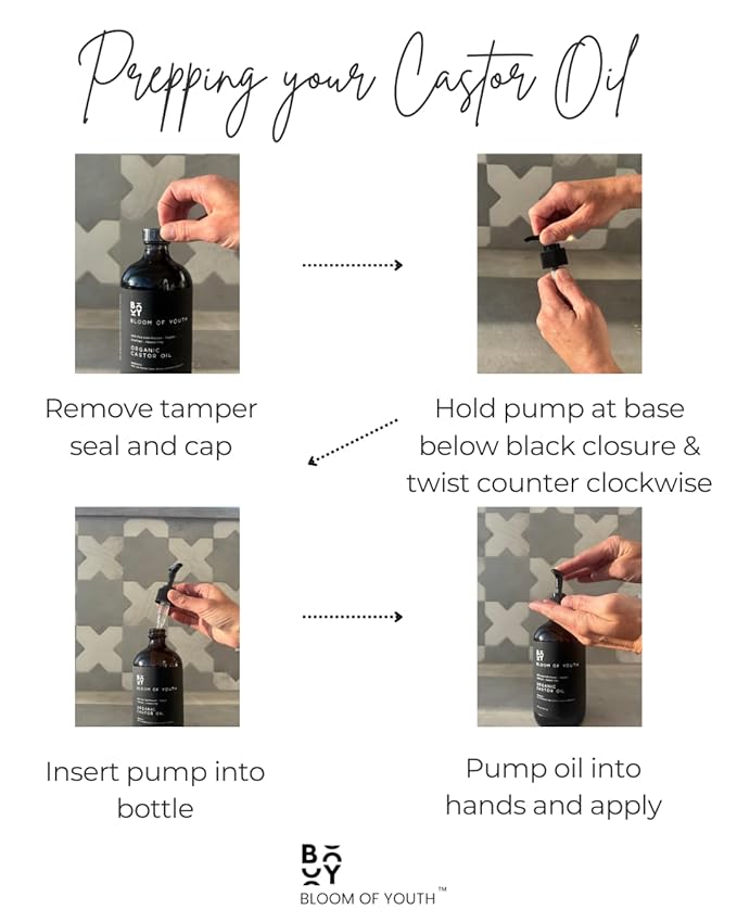 100% Pure Cold Pressed Organic Castor Oil Glass Bottle 16oz | Hexane Free Unrefined USDA Certified | For Hair Growth Skincare Castor Oil Pack Face Joints Carrier Oil Eyelashes Eyebrows