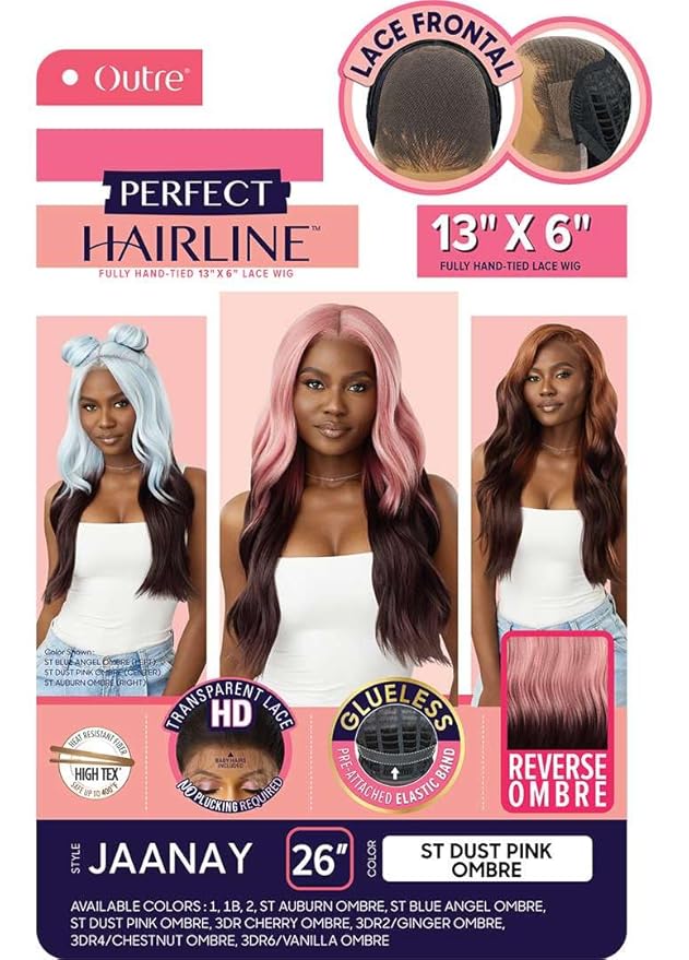 Outre Lace Front Wig -Perfect Hair Line 13X6 - Jaanay (ST AUBURN OMBRE)
