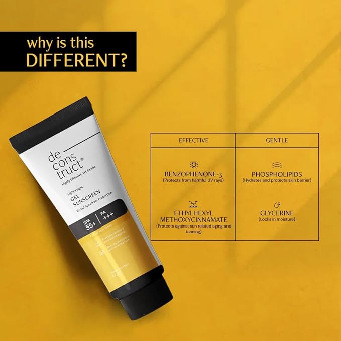 De-construction Lightweight Gel Sunscreen with SPF 55+ PA+++ Broad Spectrum Protection 50g