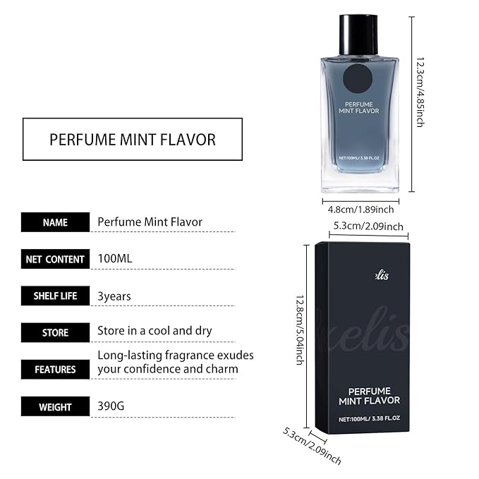 Cool Breeze Peppermint Essential Oil Perfume | Fresh &amp Natural Scent | Long-Lasting Aroma | Mood &amp Stress Relief(3PCS)