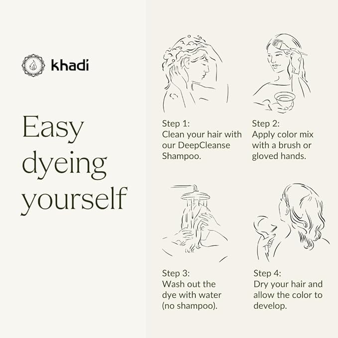 khadi DARK BROWN Natural Hair Color - Hair Color for deep shiny dark brown to strong black brown - 100% herbal &amp natural - 3.5 oz