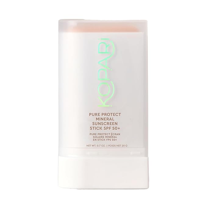 Kopari PURE PROTECT 100% Mineral Sunscreen Stick SPF 50+ Clear Zinc Oxide Face and Body Sunscreen with Hydrating Argan Oil Shea Butter Sheer Finish Ultra-Portable for Easy Reapplication