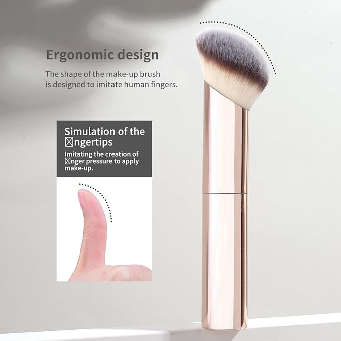 MAANGE 8 Pcs Makeup Brushes with Bag Double-End Multi-functional Makeup Brushes for Blending Liquid Powder Concealer Cream Blush Buffe (Gold)