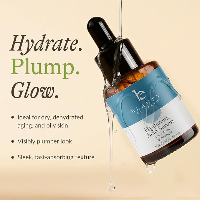 Hyaluronic Acid Serum for Face - USA Made with Natural &amp Organic Ingredients Hydrating Anti Aging Face Serum Softens and Smoothes Dry &amp Sensitive Skin Fragrance Free Day &amp Night Facial