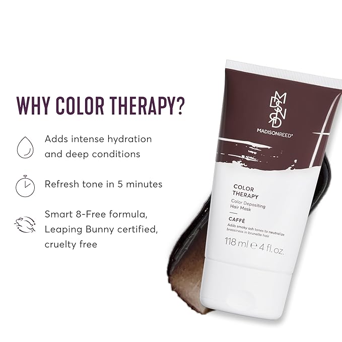 Madison Reed Color Therapy Caffe Color Depositing Hair Mask &amp Deep Conditioning Treatment Intensely Hydrating Refreshes Color &amp Tone Keratin &amp Argan Oil 4 Fl Oz (118 mL)