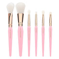 Bdellium Tools Pink Golden Triangle Luminescent Makeup Brush Set - Premium Tool with Soft Synthetic Bristles and Rose Gold Brass Ferrule for Multipurpose (Pink 6 pcs)