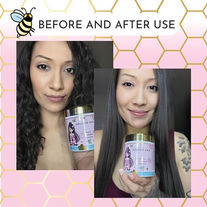 HAIR MASK FOR DAMAGED HAIR TREATMENT Japanese BTX - 8.8 oz Collagen &amp Keratin Treatment with Beeswax &amp Seaweed Intense Hydration Anti-FrizzFormaldehyde-FreeProtein Coating for Dry and Dama