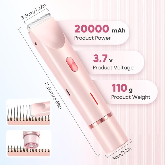 Kruggo Women's Shave Hair Remover 2025 New 2-in-1Rechargeable Eletctric Waterproof&ampEasy Women's Body Shaver for Facial Face Lip Chin Underarm Legs (Blue)