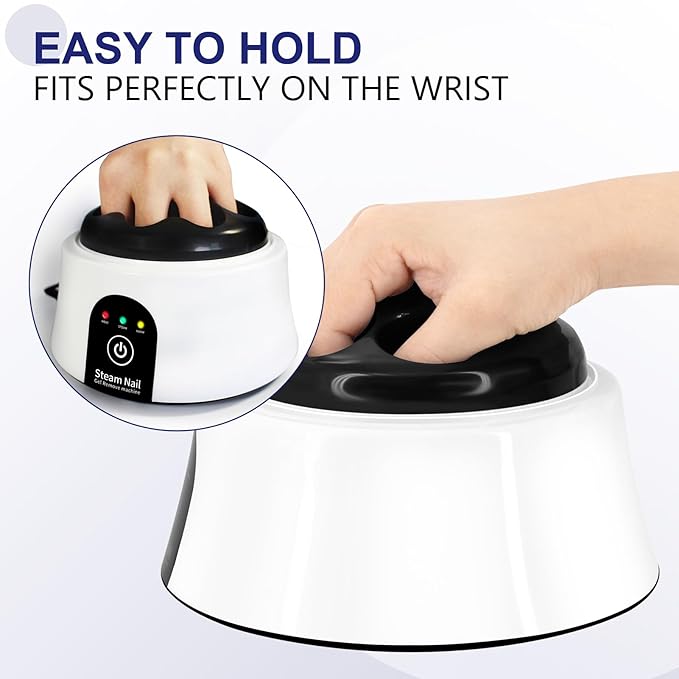 Electric Nail Soaking Bowl 50% Faster Nail Soak off Bowl Manicure Nail Soaker with Gold Cuticle Pusher for Acrylic Nail Polish Remover