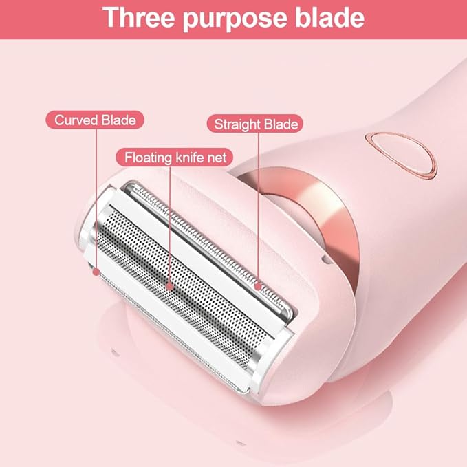 Electric Shaver 2 in 1 Women's Body Shaver Hair Remover Electric Lady Razor Waterproof Electrics Bikini Trimmer for Women (Pink+Blue)