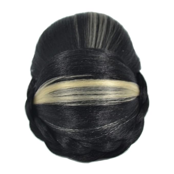 Fake Hair Bun 1 Pack Synthetic Ponytail Hair Extensions Braided Bun Elegant Braided Bun Claw Clip Style Hair Bun Wig for Women Hair Accessories (Color : NC4)