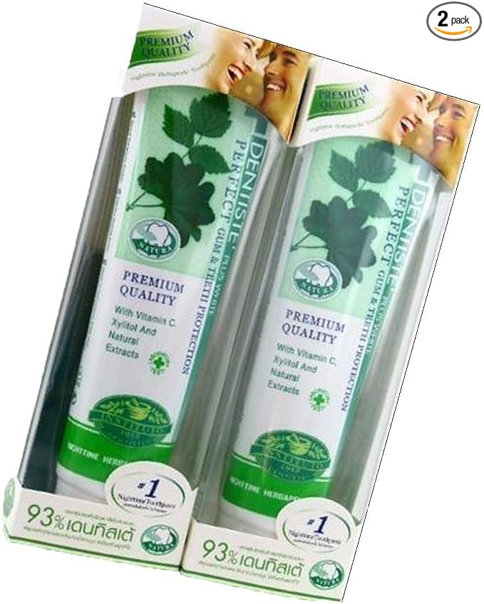 Dentiste Plus White Vitamin C &amp Xyitol Gum Toothpaste Made in Thailand 2x100 G.