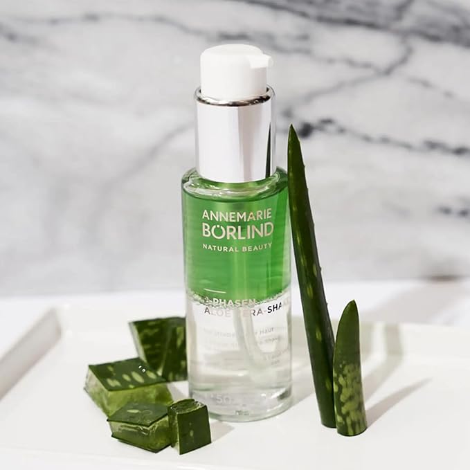 ANNEMARIE B?RLIND - 2 Phase Aloe Vera Shake - Hyaluronic Acid + Aloe Vera + Black Currant Seed Oil For Soothed Skin - Soothing Relaxing Nourishing - 50ml