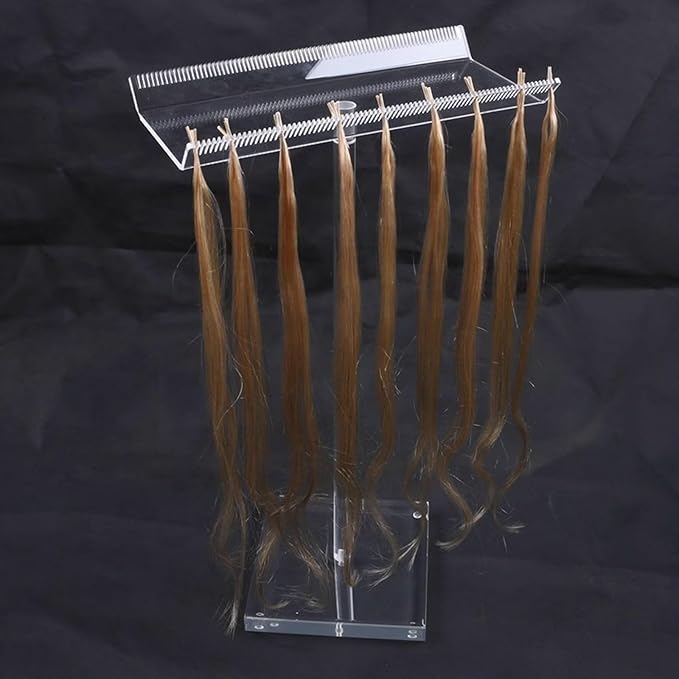 Zetiling Acrylic Hair Extension Holder Double Sided Transparent Hair Rack Stand for Wigs Adjustable Height Braiding Hair Separator Organizer Large Capacity Wall Mounted Installation