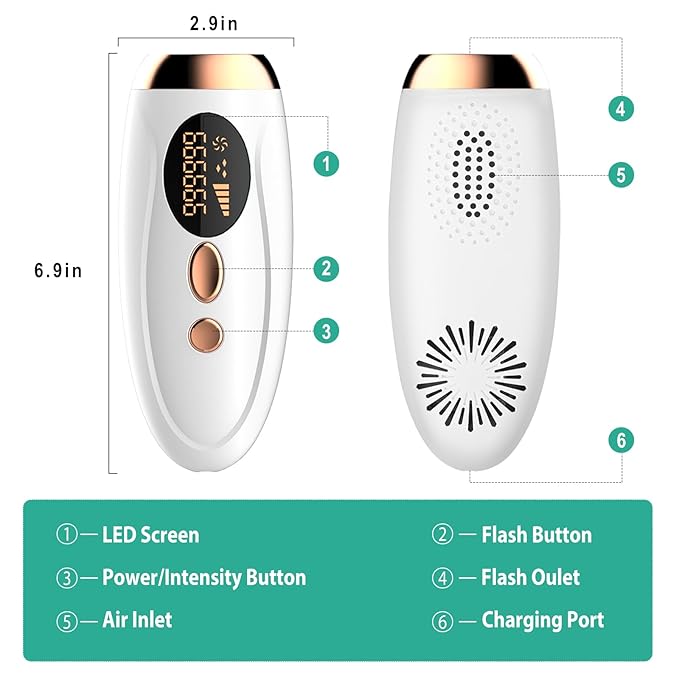 IPL Hair RemovalLaser Hair Removal At-Home for Women Men 999999 Flashes Permanent Hair Removal Device on Facial Legs Arms Bikini Line