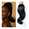 Hair Accessories Ponytail Hair Extensions Brazilian Human Hair 12-18 Inch Tail Warped Ponytail Wig with Drawstring Ponytail Barrette Hair Pieces For Women(16inch 100g)