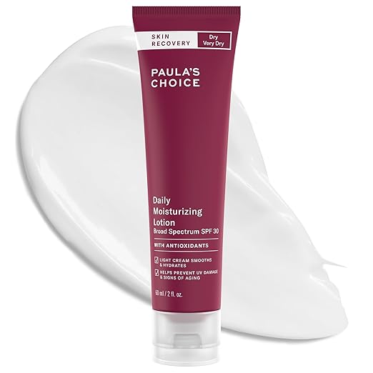 Paula's Choice SKIN RECOVERY Daily Moisturizing Lotion Mineral Sunscreen for Face SPF 30 Face Sunscreen with Oat &amp Cucumber Dry and Sensitive Skin UVA/UVB Protection Fragrance-Free 2oz