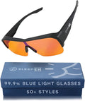 100% Blue Light Blocking Glasses - Women + Men - Better Sleep - Anti Eye Strain Protection - Computer Screens Gaming