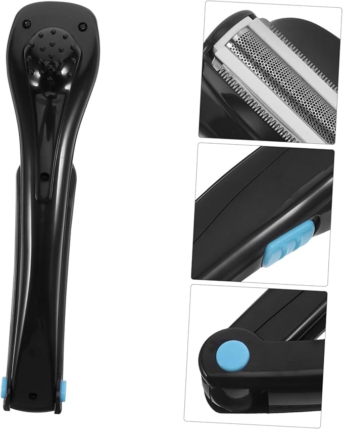 Electric Back Shaver for Men Body Hair Trimmer Portable Grooming Razor Battery Operated Ergonomic Design for DIY Hair Removal Black