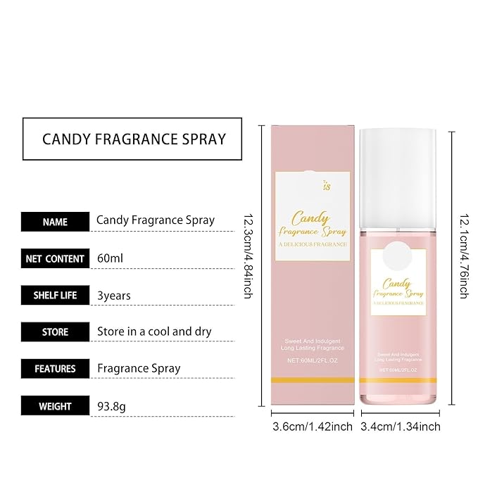 Long-Lasting Candy Scent Body Mist - Refreshing Moisturizing &amp Gentle Fragrance For Daily Use &amp Special Occasions(2PCS)