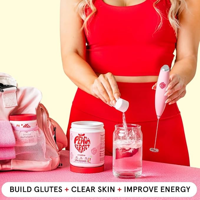 Peach Perfect Creatine Blend for Women ? Micronized Creatine Monohydrate with BCAA &amp Collagen for Glute Strength Support ? Pink Lemonade ? 30 Servings