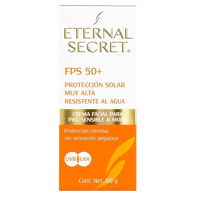 Eternal Secret High Protection Sunscreen for Face - SPF 50+ Water-resistant Non-Sticky Texture 2.12 oz - Bloqueador Facial/Corporal Eternal Secret FPS 50+ 2.12 oz