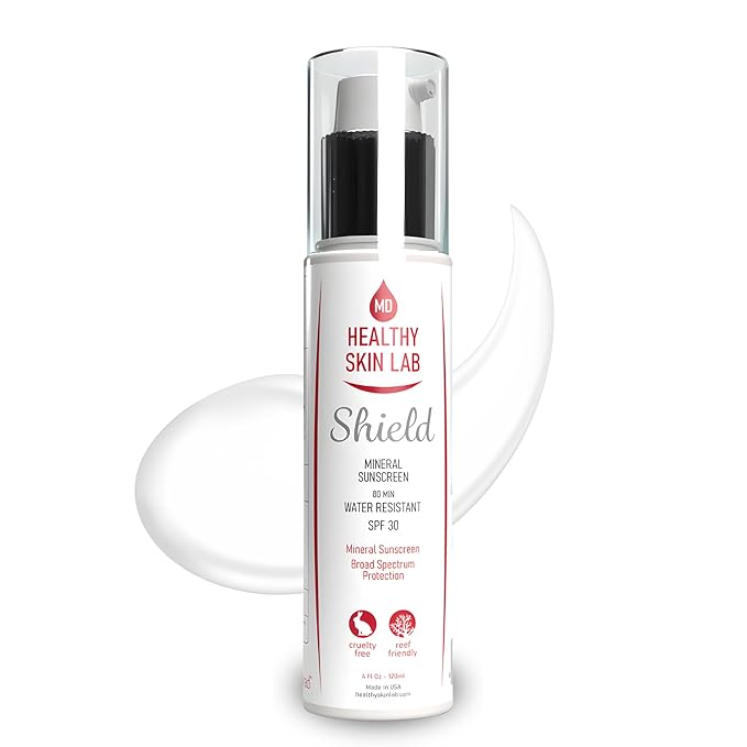 Healthy Skin Lab Shield Moisturizer &amp Mineral Sunscreen SPF 30 Broad Spectrum For Face &amp Body Zinc Oxide &amp Titanium Dioxide For Protecting &amp Hydrating Sensitive Skin Dermatologist