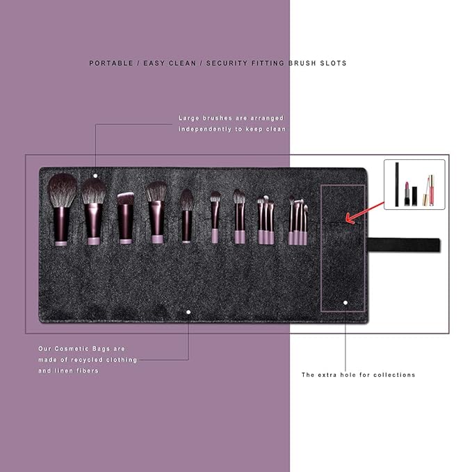 Makeup Brush Set EIGSHOW Professional Makeup Brushes Kit Foundation Powder Concealers Eye Shadows Makeup 15 Piece for Eye Face Liquid Cream Cosmetics Brushes Kit Gift for Women Travel Set(Purple)