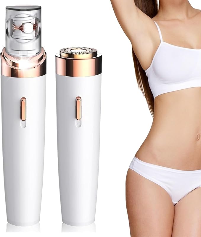 Women Face Epilator Hair Removal for Face Facial Hair Removal Cordless Rechargeable Epilator 2-in-1 Women Shaver Kit for Face Body Underarms