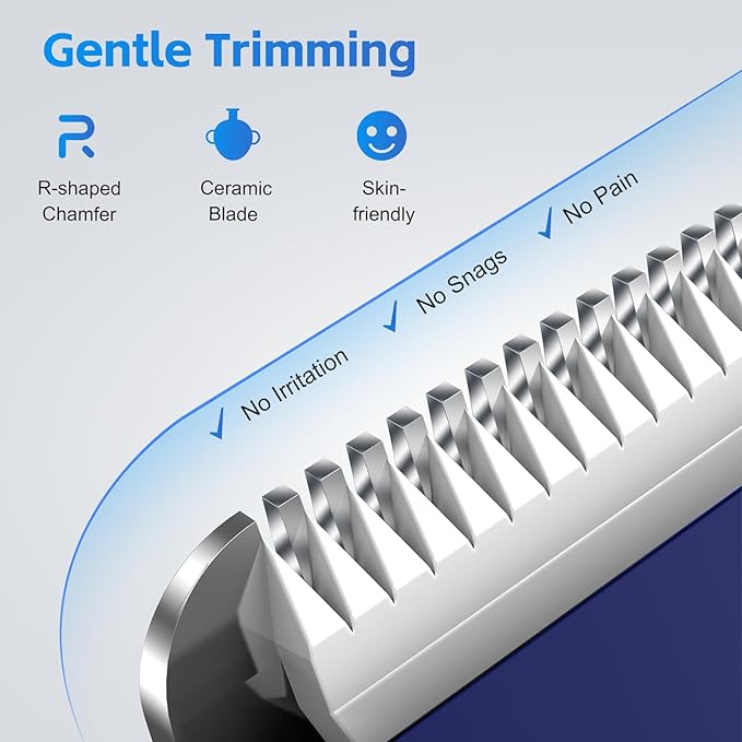 Electric Razor for Men: Manscape Body Trimmer for Mens Gifts Electric shavers IPX7 Waterproof USB-RechargeableReplaceable Blade Blue