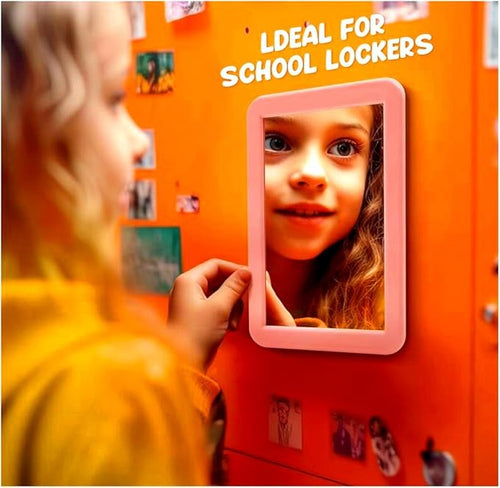 10 Pack Pink Magnetic Locker Mirror5 x 7 Iocker Mirror Magnetic - Small Mirrors for School Locker Bathroom Workshop Toolbox Office CabinetEasy Install
