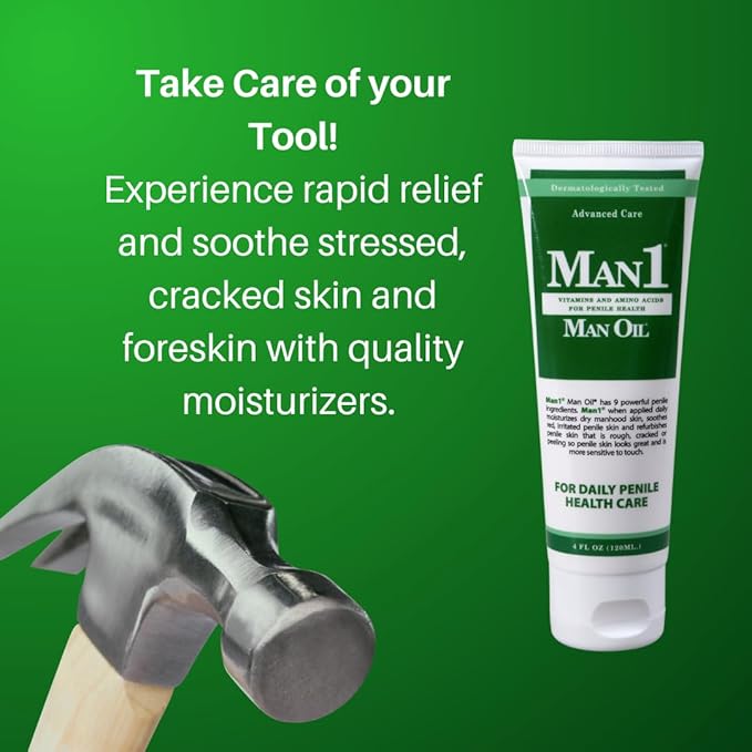 Man1 Man Oil Penile Health Cream - Advanced Care treat dry red cracked discolored irritated or peeling male skin